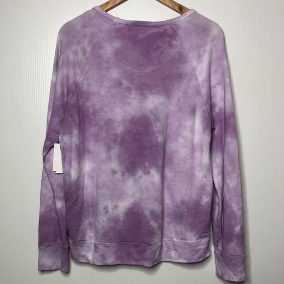 Sundry Lilac Tie Dye Crew Neck Pullover Sweatshirt 2 Medium / 3 Large NEW - Picture 6 of 12